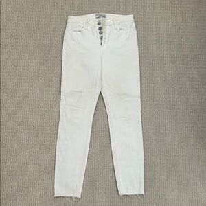 Just Black Women's High Rise White Jeans